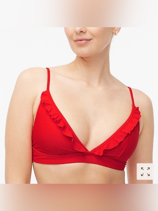 J. Crew Factory Other - J. Crew Factory red ruffle french bikini top size small
